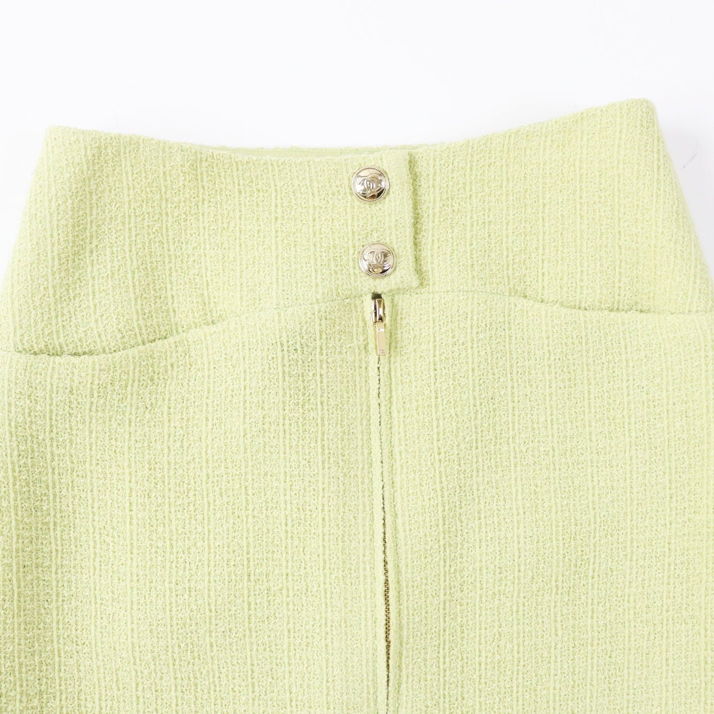 CHANEL Tight Skirt P65340 Outer: 100% wool, Lining: 100% silk Pearl green Women 38