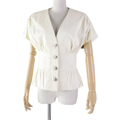 CHANEL leather jacket P60304 Outer: 100% lambskin; Lining: 75% cotton, 25% silk Ivory LA PAUSA Women 34