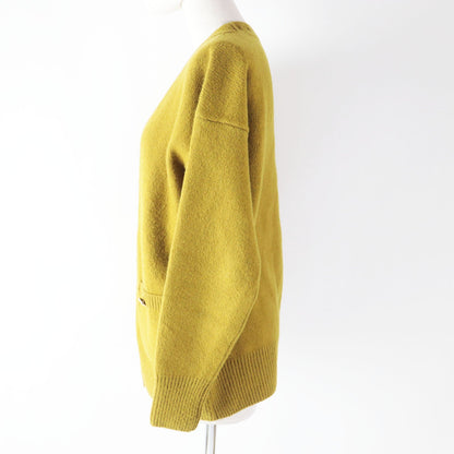 CHANEL cardigan P73835 Outer material: 49% wool, Outer material: 29% silk, Outer material: 20% cashmere, Outer material: 2% polyamide (nylon) Dark mustard type Women 36