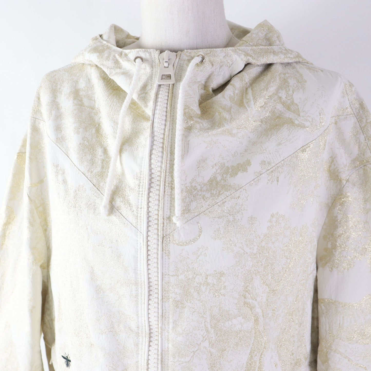 Christian Dior Nylon jacket 217C31A2985 Main: 79% polyester, 13% nylon, 8% nylon light beige gold Toile de Jouy Windbreaker Women S