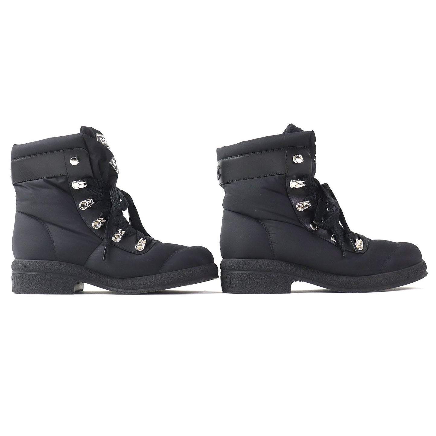 CHANEL short boots G34082 Nylon black COCONEIGE COCONEIGE 35 1/2