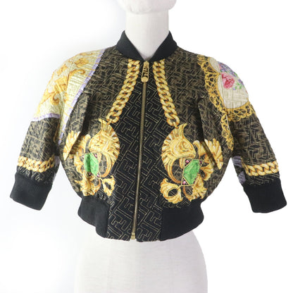 FENDI Blouson FJ7258 Main: 100% silk, Filling: 69% polyester, Filling: 27% nylon, Filling: 4% polyurethane, Lining: 100% silk Black type Multi Women 36