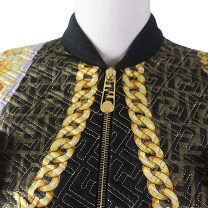 FENDI Blouson FJ7258 Main: 100% silk, Filling: 69% polyester, Filling: 27% nylon, Filling: 4% polyurethane, Lining: 100% silk Black type Multi Women 36