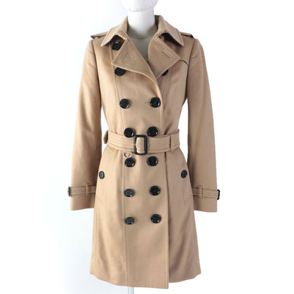 BURBERRY trench coat Main: 100% cashmere, Part: 66% wool, Part: 22% nylon, Part: 12% cashmere, Lining: 100% viscose (rayon), Lining (sleeve lining): 100% viscose beige SANDRINGHAM Sandringham Women 38