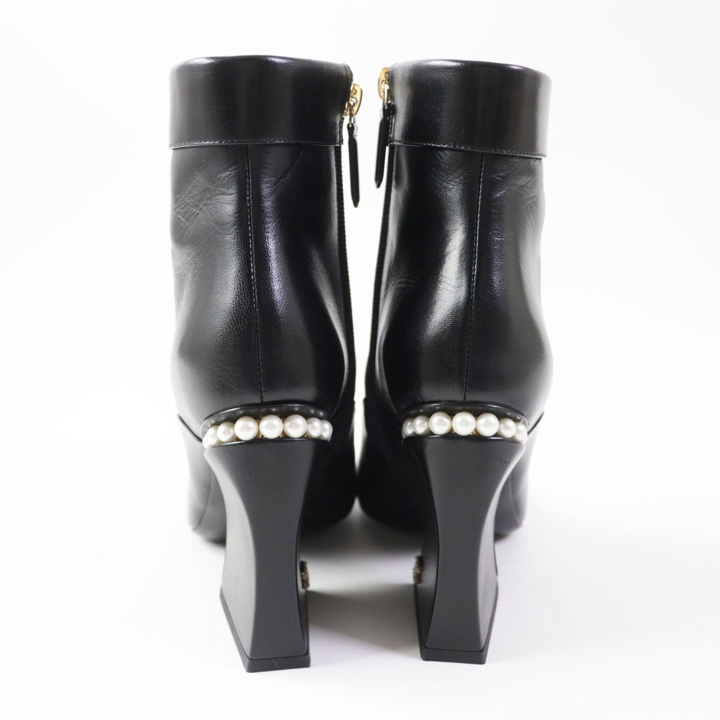 CHANEL Ankle boots 22A G39262 Shiny goatskin black 36 1/2C