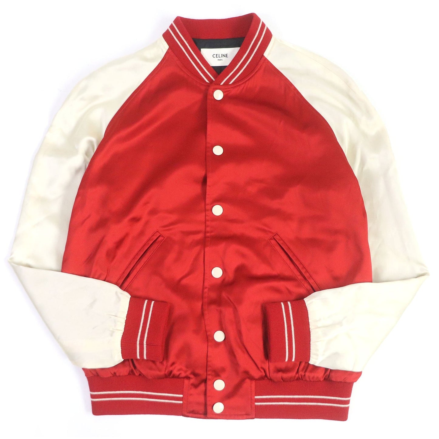 CELINE Stajan 2V87C851C Outer: 100% rayon, Lining: 100% acetate, Pocket lining: 100% cotton Red THE DANCING KID TEDDY JACKET mens 48