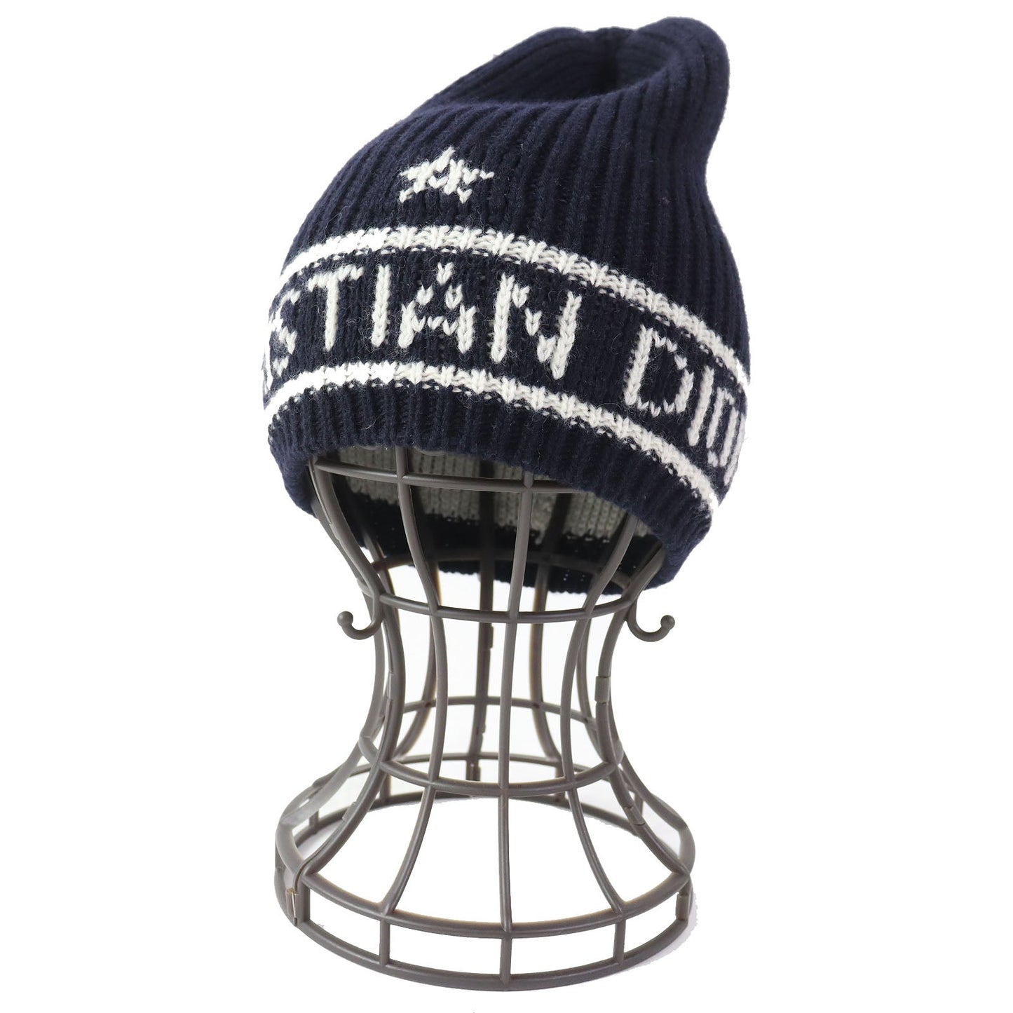 Christian Dior Knit cap 31NOE714IXGH Main: 70% wool, Main: 30% cashmere Navy white Women