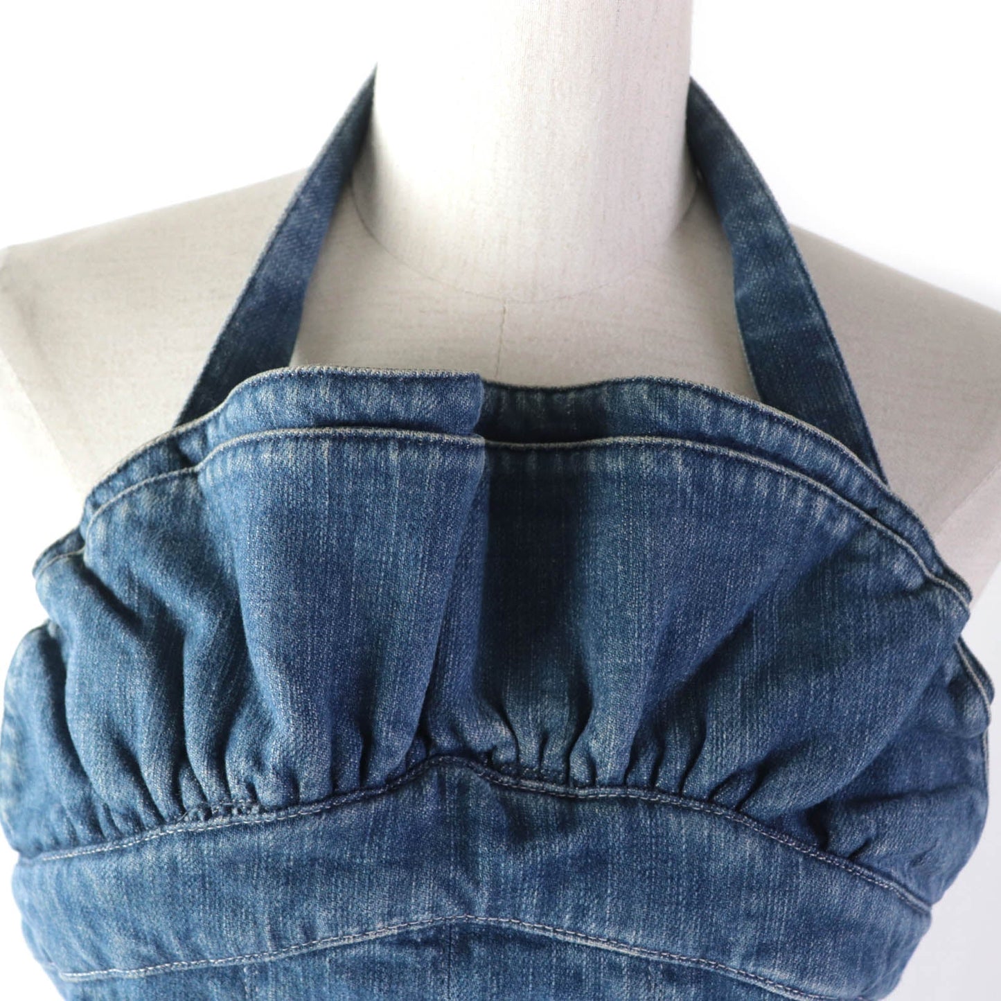CHANEL one piece 07C P30000 Main: 98% cotton, Main: 2% polyurethane Indigo Women 40