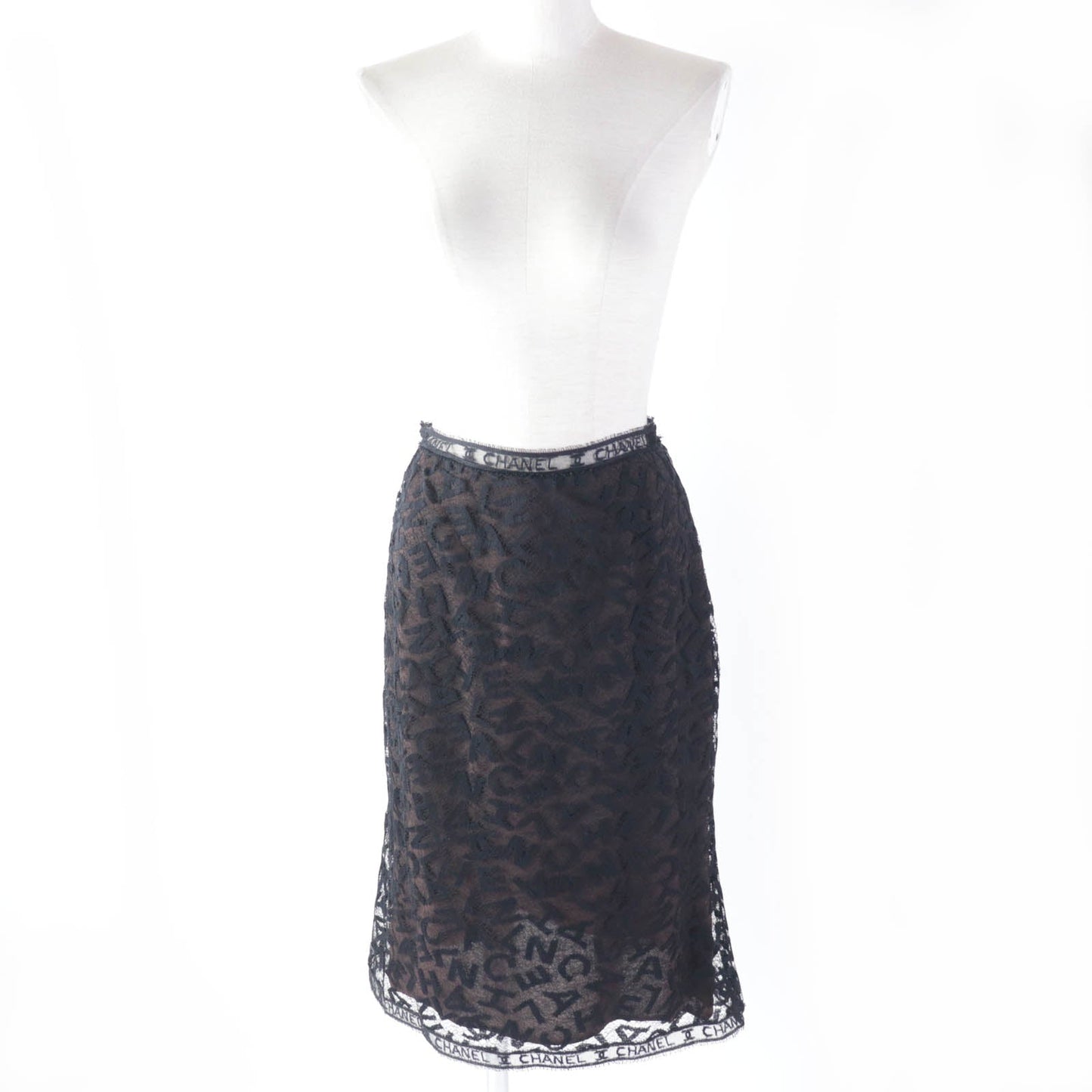 CHANEL Tight Skirt 98A P11845 Outer: 72% cotton, Outer: 28% nylon, Lining: 77% acetate, Lining: 23% polyester black Women 38