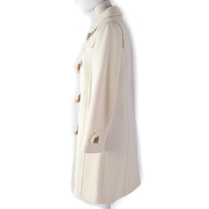 BURBERRY LONDON coat FN072-950-02 Main: 90% wool, Main: 10% nylon, Part: leather, Lining: cupra Ivory Women 38