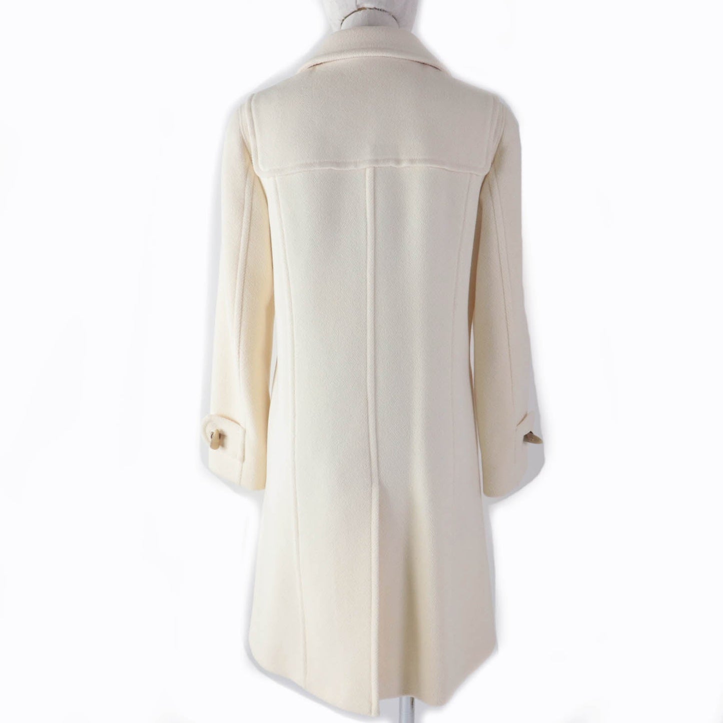 BURBERRY LONDON coat FN072-950-02 Main: 90% wool, Main: 10% nylon, Part: leather, Lining: cupra Ivory Women 38