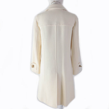 BURBERRY LONDON coat FN072-950-02 Main: 90% wool, Main: 10% nylon, Part: leather, Lining: cupra Ivory Women 38