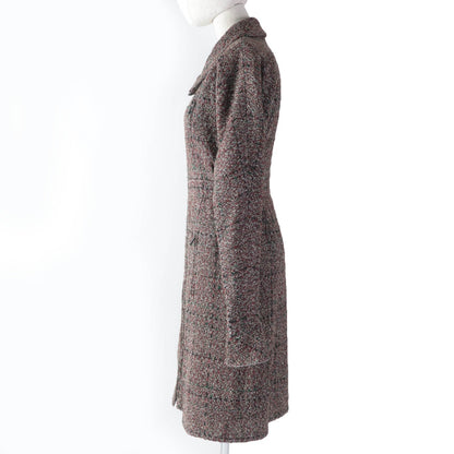 CHANEL A line coat P49823 Main: 43% wool, Main: 18% nylon, Main: 13% acrylic, Main: 13% polyester, Main: 13% rayon, Lining: 100% silk, Part: 100% silk multicolor Women 34