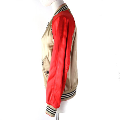 BURBERRY Blouson 8008762 Rayon Red Beige type 36