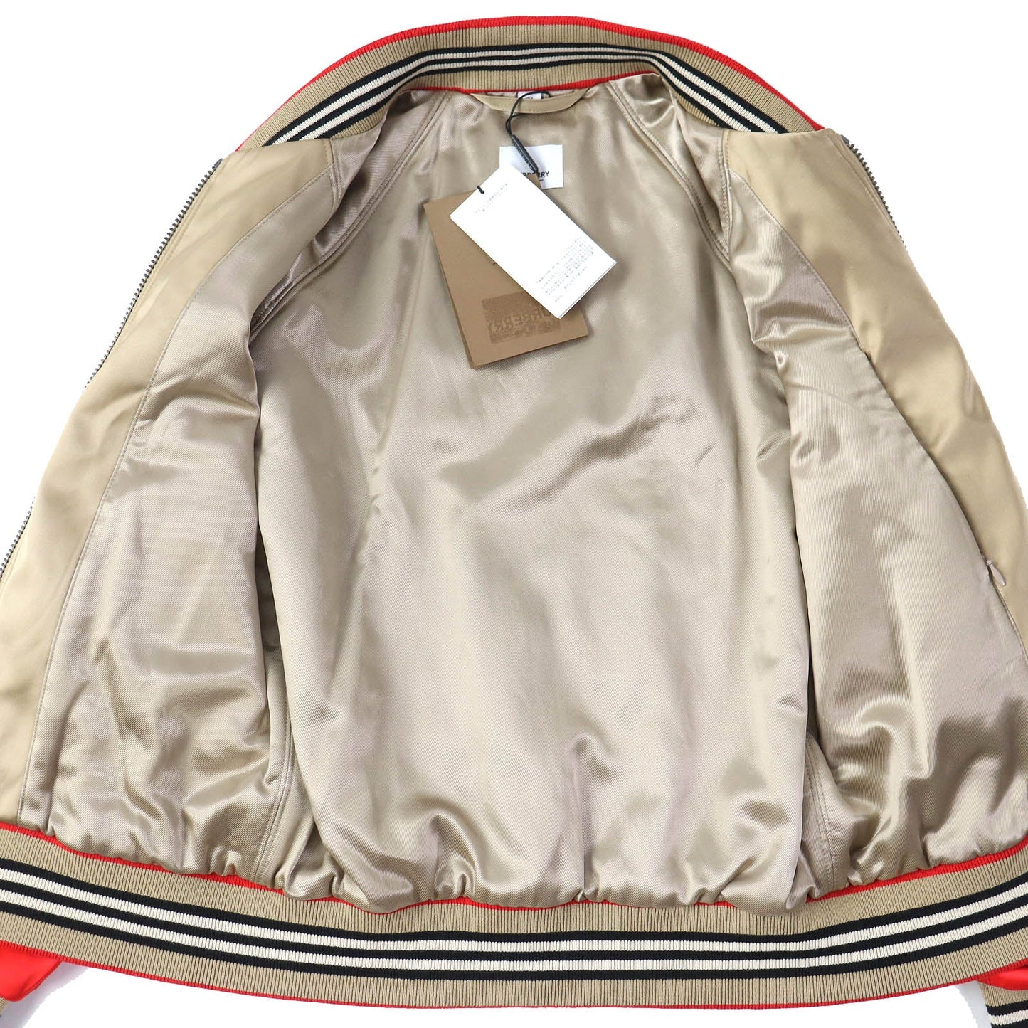 BURBERRY Blouson 8008762 Rayon Red Beige type 36