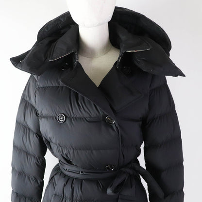 BURBERRY down coat 8044680 Outer material: 100% nylon, Lining: 100% nylon, Filling: 90% down, Filling: 10% feather, Upper lining: 100% polyester, Collar back: 100% polyester, Leather part: 100% cowhide black Women S