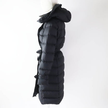 BURBERRY down coat 8044680 Outer material: 100% nylon, Lining: 100% nylon, Filling: 90% down, Filling: 10% feather, Upper lining: 100% polyester, Collar back: 100% polyester, Leather part: 100% cowhide black Women S