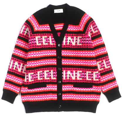 CELINE cardigan 2AC915795 Main: 100% wool Black pink mens XS