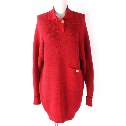 CHANEL one piece Main: 100% cotton Red Women Approximately S to M size