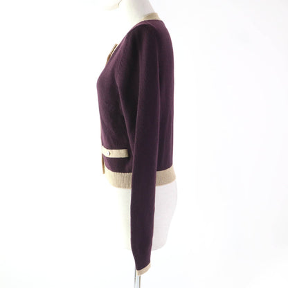 CHANEL cardigan 17A P57065 Main: 98% cashmere, Main: 2% polyester PLUM/GOLDEN BEIGE Women 38