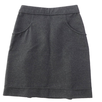 CHANEL skirt 11A P41836 Outer: 60% wool, Outer: 38% angora, Outer: 1% polyurethane, Outer: 1% nylon, Lining: 100% silk Dark gray Women 36
