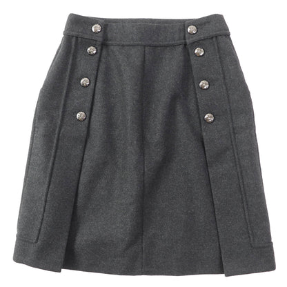 CHANEL skirt 11A P41836 Outer: 60% wool, Outer: 38% angora, Outer: 1% polyurethane, Outer: 1% nylon, Lining: 100% silk Dark gray Women 36