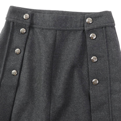 CHANEL skirt 11A P41836 Outer: 60% wool, Outer: 38% angora, Outer: 1% polyurethane, Outer: 1% nylon, Lining: 100% silk Dark gray Women 36