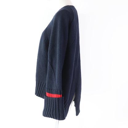 CELINE knit 3C56 7257 Main: 100% wool, Part: 100% cotton Navy red Phoebe Philonite Women S