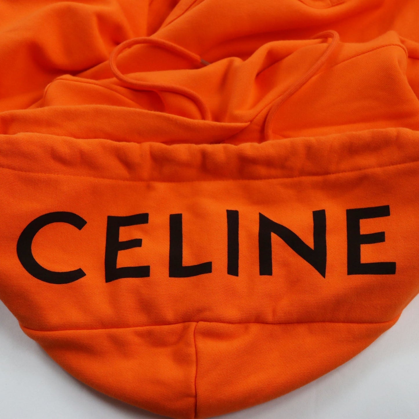 CELINE Hoodie 2Y499052H Main: 100% cotton, part: 96% cotton, part: 4% polyurethane Orange LOOSE HOODIE WHIT HOOD LOGO mens M