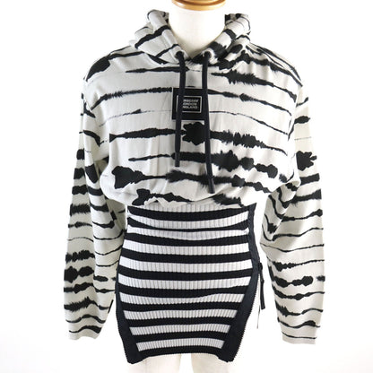BURBERRY Hoodie 4563724 Outer material: 100% cotton, Outer material: 77% polyester, Outer material: 15% polyamide (nylon), Outer material: 8% elastane (polyurethane) White black Watercolour Print Reconstructed Hoodie mens XS