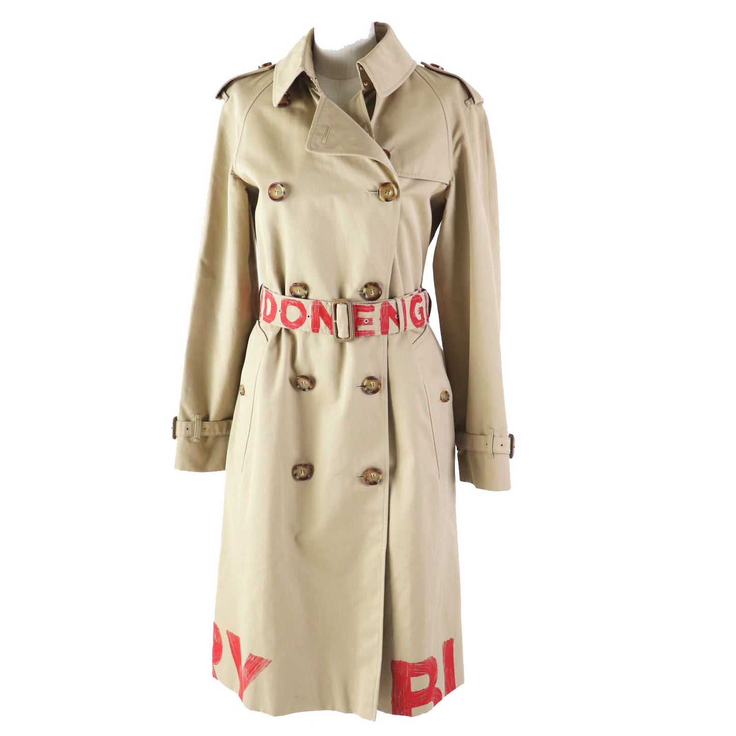 BURBERRY trench coat 8037621 Outer: 100% cotton, Lining: 100% cotton, Sleeve lining: 100% cupra, Pocket lining: 65% polyester, 35% cotton beige Graffiti Women 36