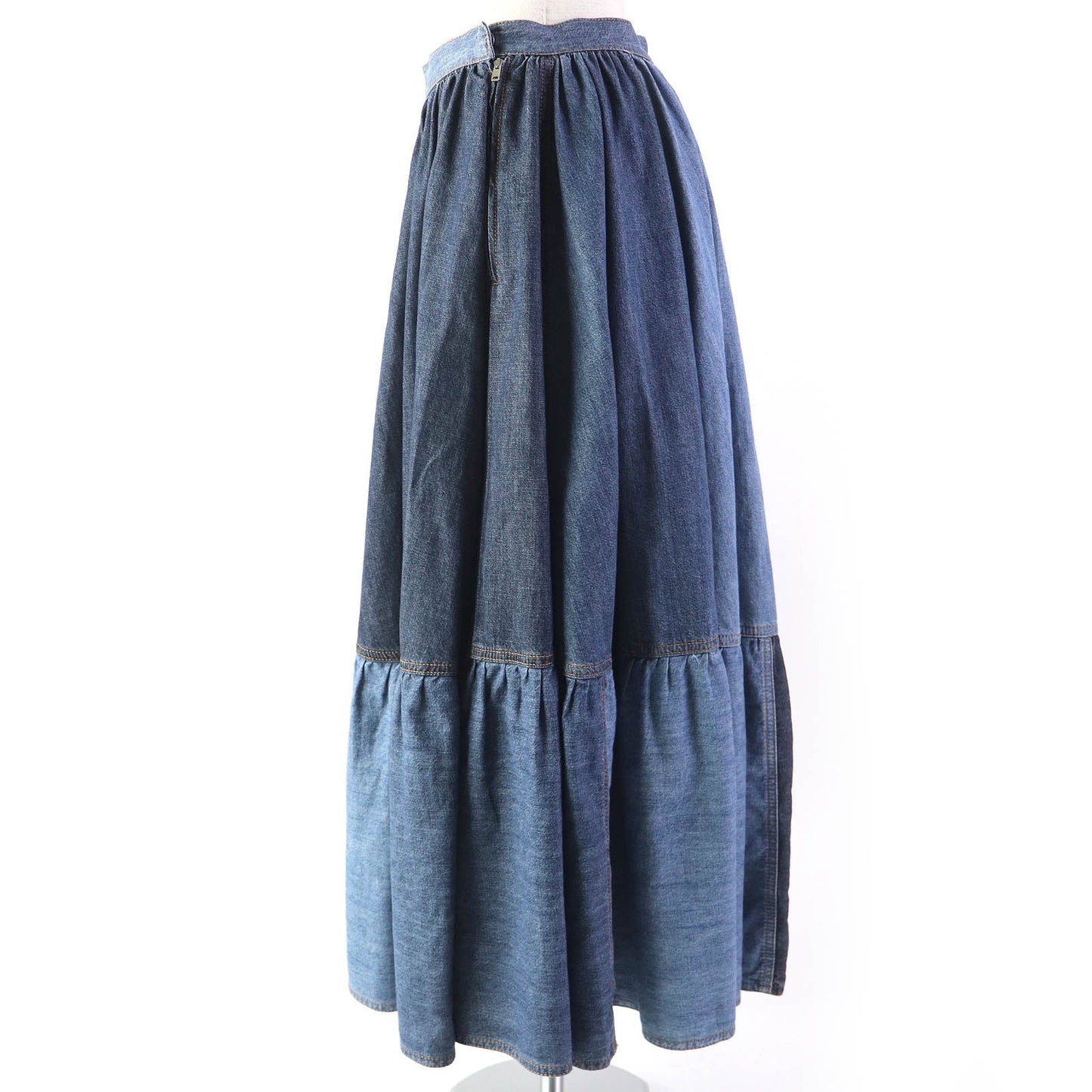 Christian Dior flare skirt 112J56A3941 Main: 100% cotton Indigo blue Women 40