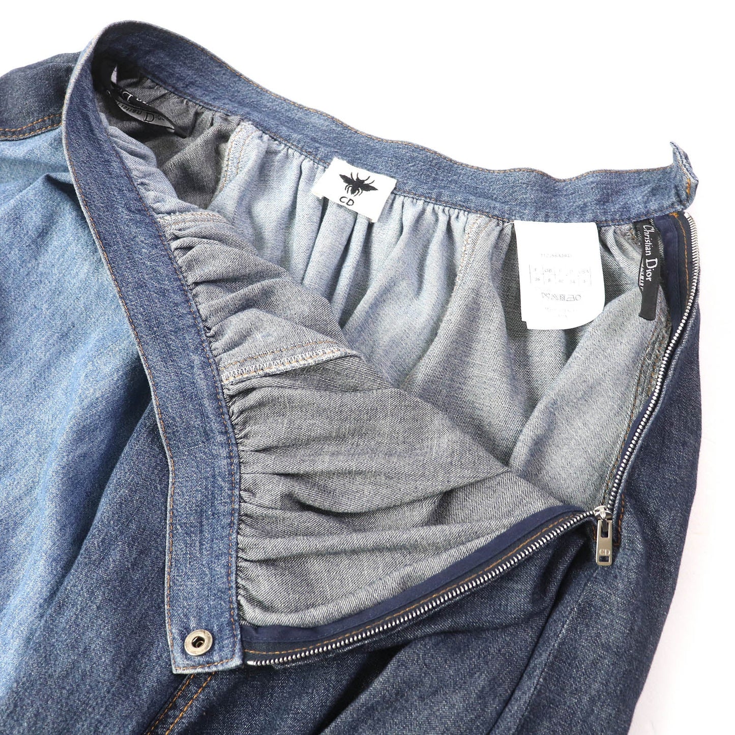 Christian Dior flare skirt 112J56A3941 Main: 100% cotton Indigo blue Women 40
