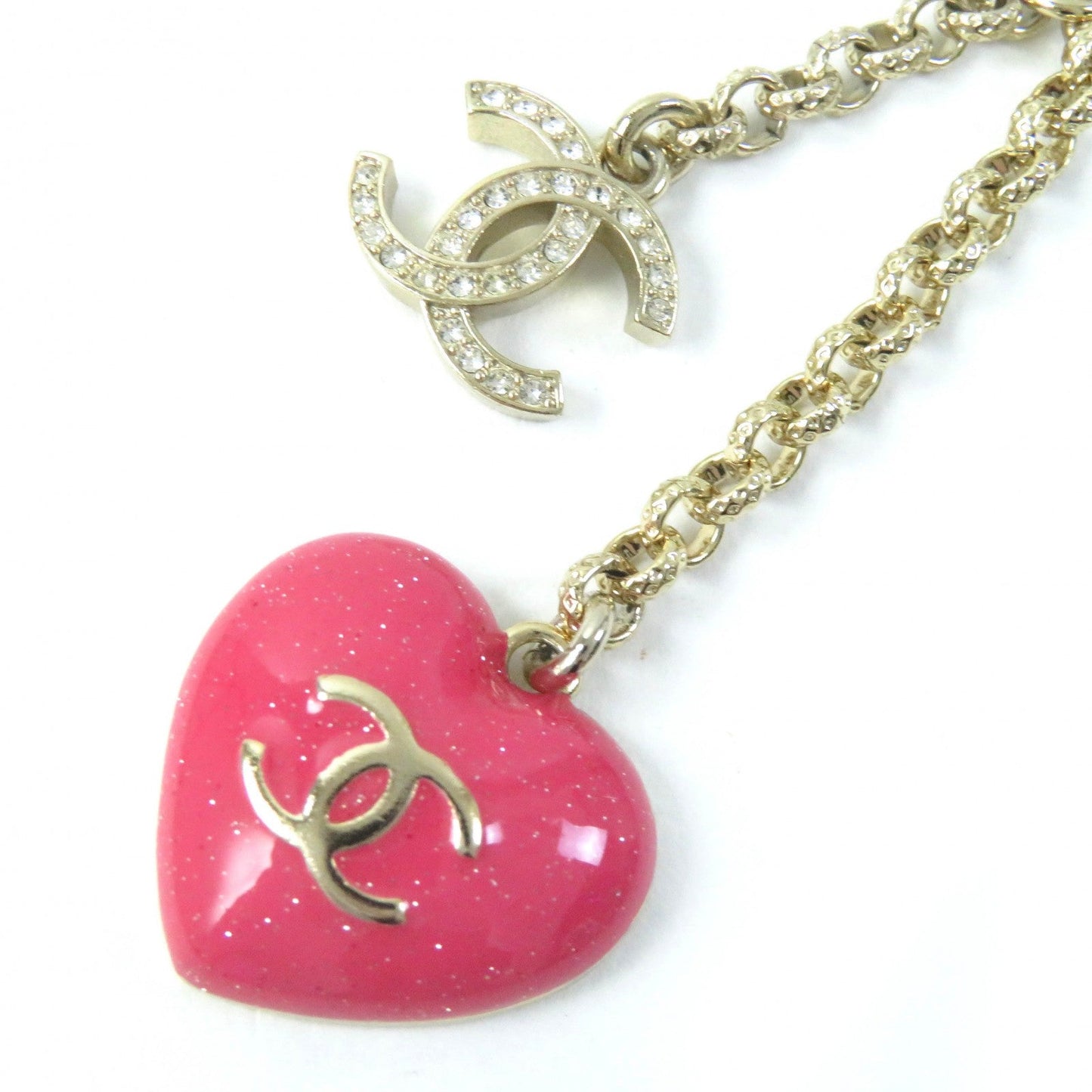 CHANEL Necklace C23P Gold Plated, Faux Pearl, Rhinestone Gold pink Women