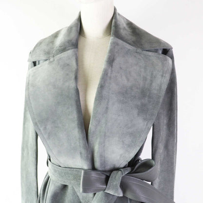 CELINE Leather coat 28W556319 Main: fur (cow) Part: sheep leather gray Phoebe Philo Women 38