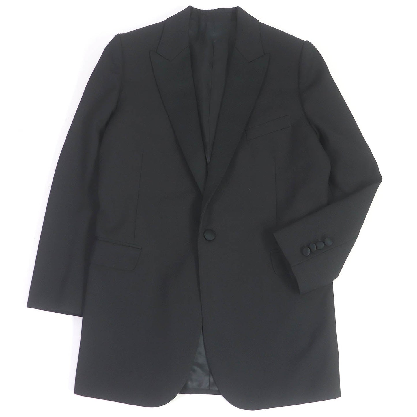 CELINE tailored jacket 2V321120D Main: 100% wool, Main: 100% polyester, Lining: 54% cupra, Lining: 46% rayon black Peak collar long tuxedo jacket Grand Poodle mens 38