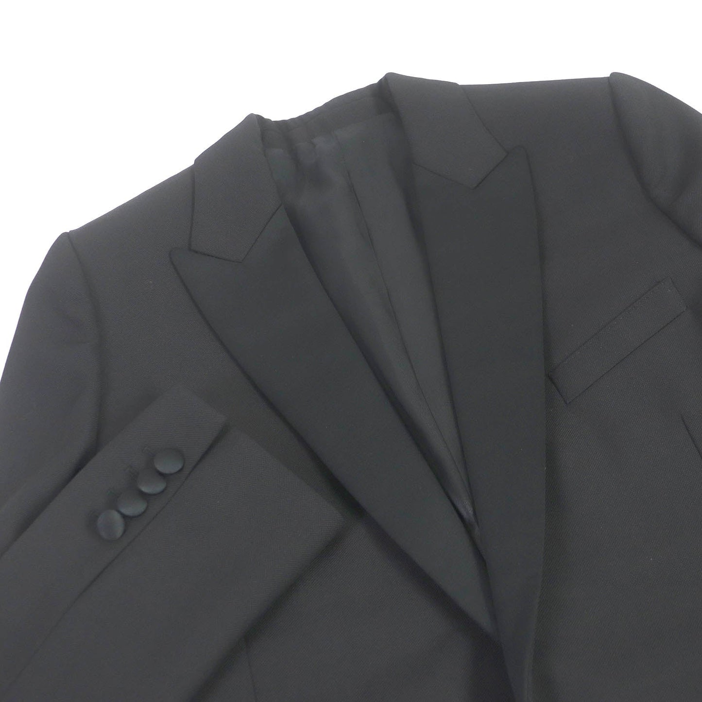 CELINE tailored jacket 2V321120D Main: 100% wool, Main: 100% polyester, Lining: 54% cupra, Lining: 46% rayon black Peak collar long tuxedo jacket Grand Poodle mens 38