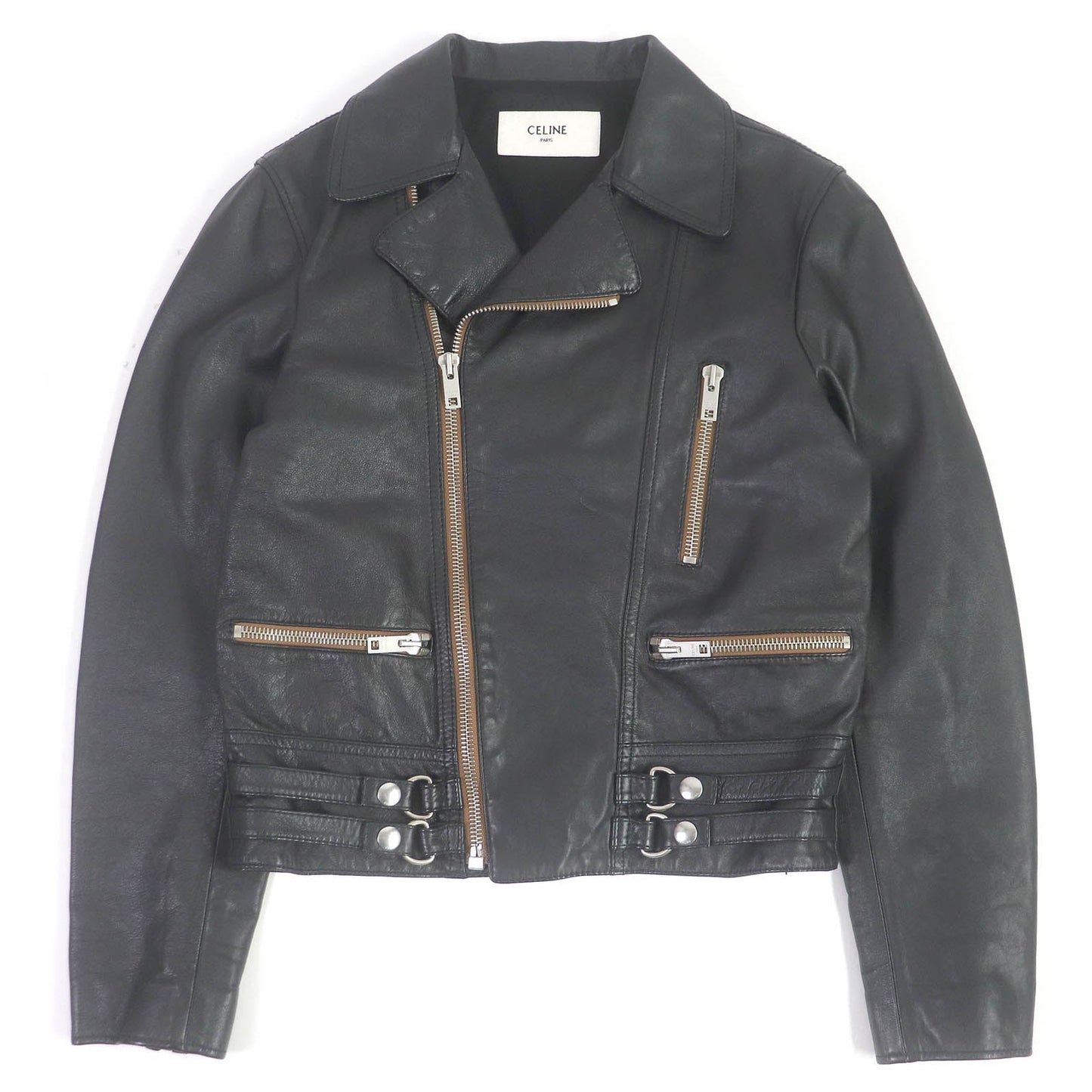 CELINE Riders jacket 2E467297D Main: Leather, Lining: 70% Cupra, Lining: 30% Cotton black mens 44