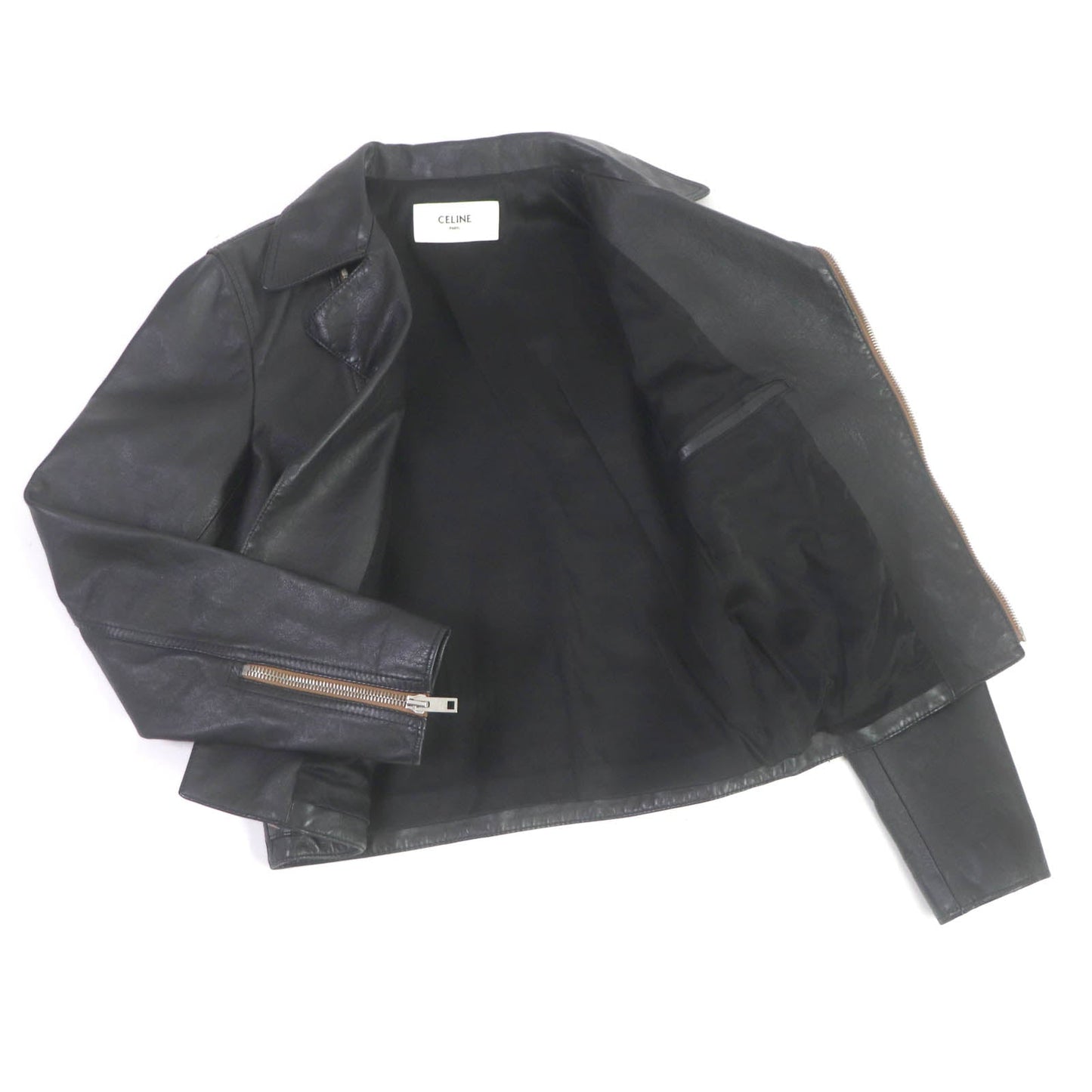 CELINE Riders jacket 2E467297D Main: Leather, Lining: 70% Cupra, Lining: 30% Cotton black mens 44