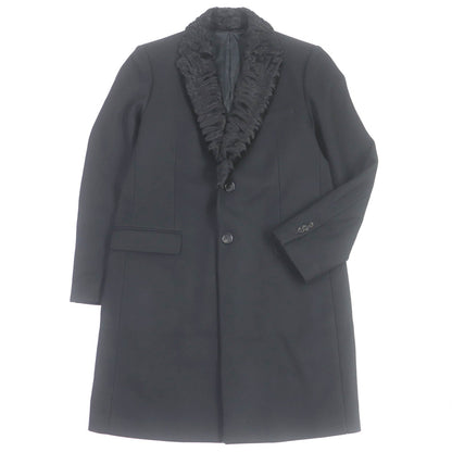 FENDI Chester coat FF01073YN Outer: 75% wool, Outer: 20% nylon, Outer: 5% cashmere, Lining: 100% cupra, Collar: lamb fur black mens 52