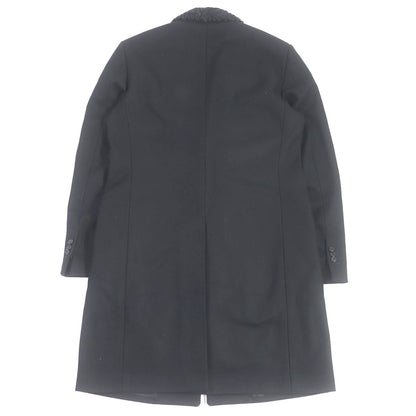 FENDI Chester coat FF01073YN Outer: 75% wool, Outer: 20% nylon, Outer: 5% cashmere, Lining: 100% cupra, Collar: lamb fur black mens 52