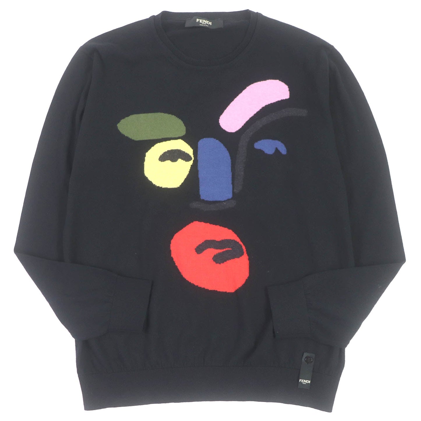 FENDI knit FZZ284 Main: 85% cotton, Main: 15% cashmere black mens 46