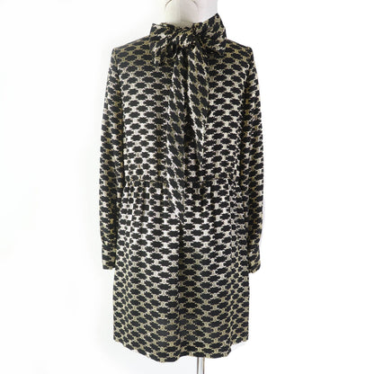 CELINE one piece 2R380805F Main: 67% silk, 33% metal fiber, Lining: 100% silk Black gold Women 34