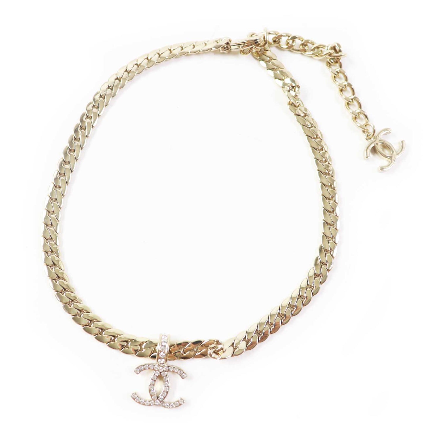 CHANEL Necklace ABD019 B24P Metal Strass gold Women