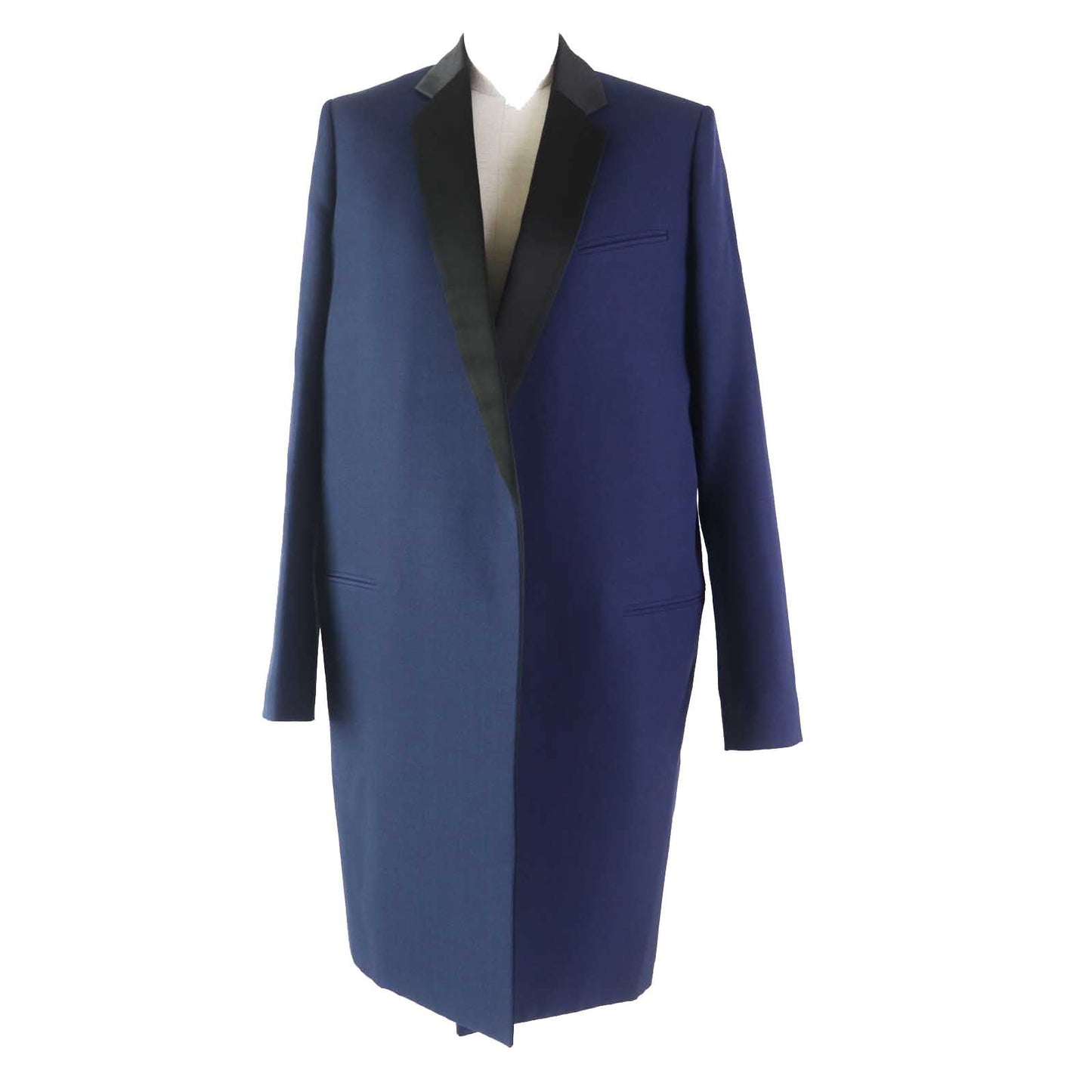 CELINE coat Outer: 100% wool, Lining: 100% cupra, Part: 76% polyester, Part: 24% silk Navy black Phoebe period Women 36