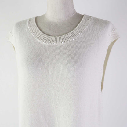 CHANEL one piece P53637 Outer material: 53% cotton, Outer material: 47% cashmere white Women 44