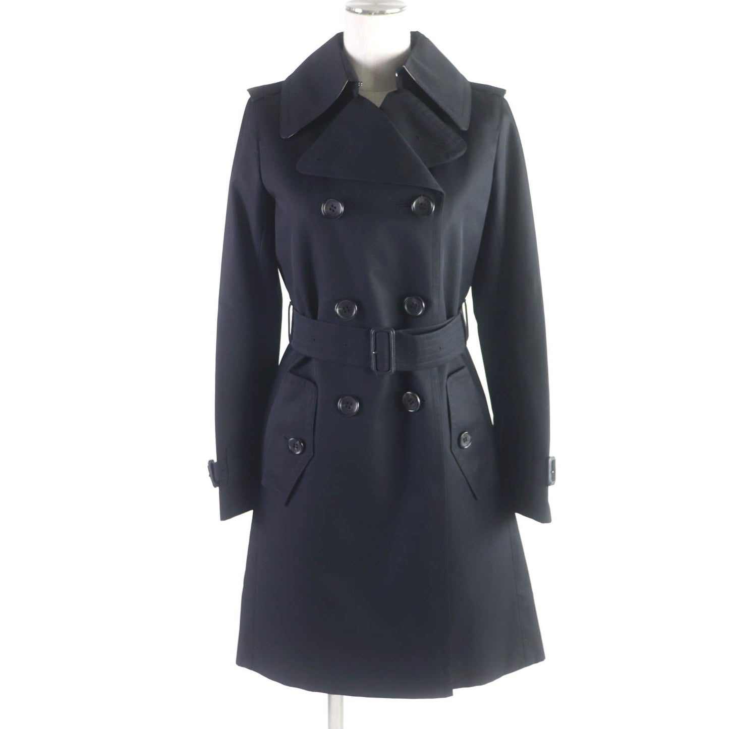 BURBERRY LONDON trench coat FR038-630 Outer: 100% cotton, Part: Leather, Lining: 100% cotton, Part: Cupra, Liner Main: 100% wool, Part: Cupra black Women 34