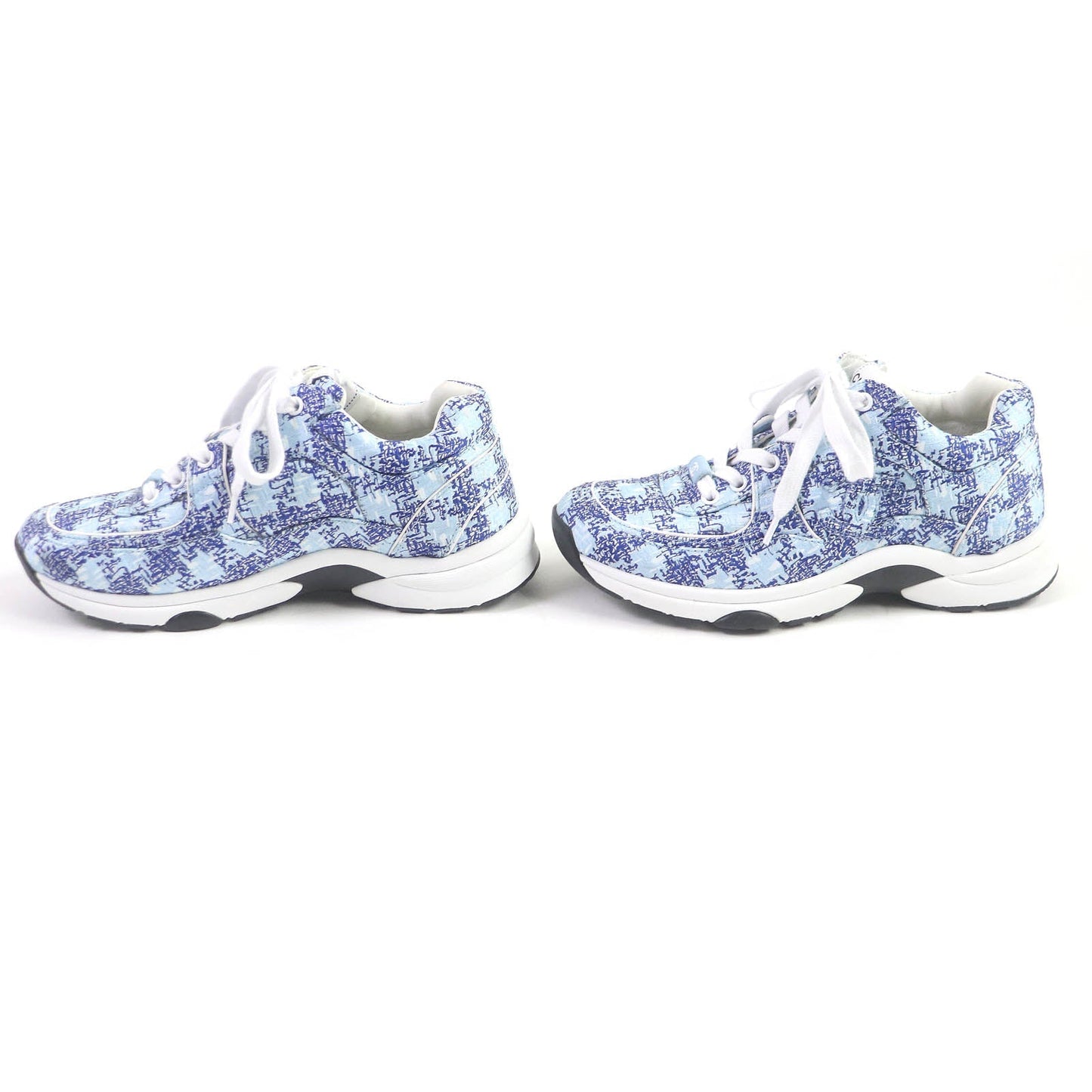 CHANEL Low cut sneakers G45585 fabric blue 36