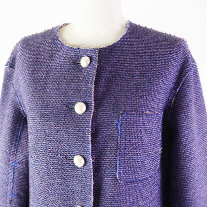 CHANEL Jacket P45867 Outer: 50% polyester, Outer: 38% cotton, Outer: 12% nylon, Lining: 83% cotton, Lining: 15% nylon, : 2% polyurethane Blue pink Women 40
