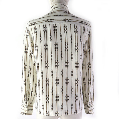 CELINE Long sleeve shirt Main: 100% silk Off-white Brown type Women 38